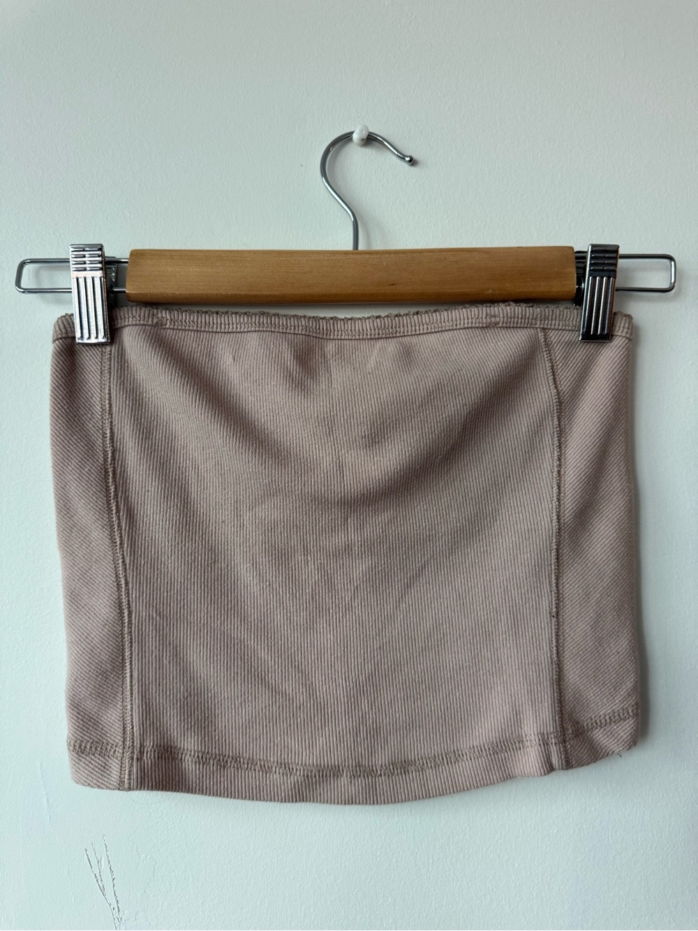 Abercrombie & Fitch Beige Ribbed Strapless Tube Top Bandeau Crop Women Small